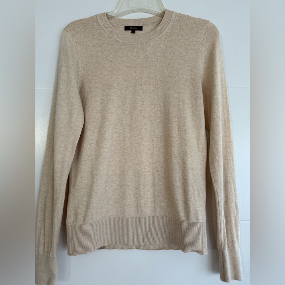 Quince lightweight cotton cashmere crew sweater